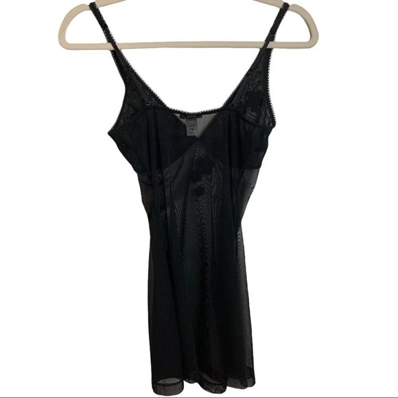 LaSenza  Black Baby Doll Lingerie Size Small Floral - Picture 11 of 12